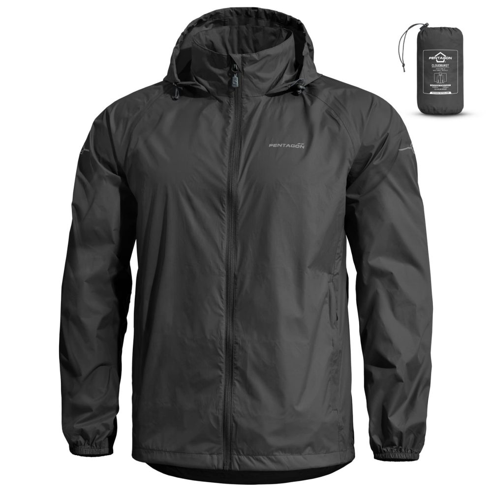 Αδιάβροχο Μπουφάν Pentagon | Cloudburst Packable Rain Jacket - Black