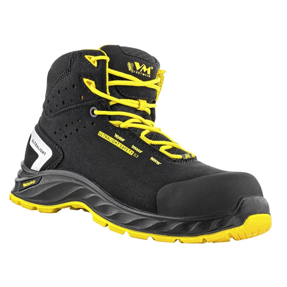 Μποτάκια Ασφαλείας/Εργασίας VM Footwear | Wisconsin Ultralight S3L FO SR ESD - Black